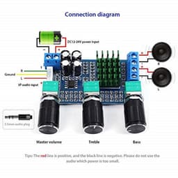 Digitale Audio Versterkerbord 2x80W TPA3116D2 Chip met Bass Controle — thumbnail 4