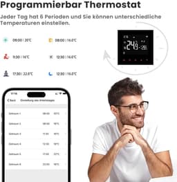 Slimme WiFi Thermostaat voor Elektrische Vloerverwarming - Digitaal & App Bediening — thumbnail 4