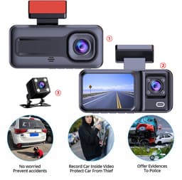 Autocamera (DVR) - Inbouw-DVR - Camera's voor, binnen en achter - Full HD - 120° groothoek - Loopopname - Zwaartekrachtsensor — thumbnail 5