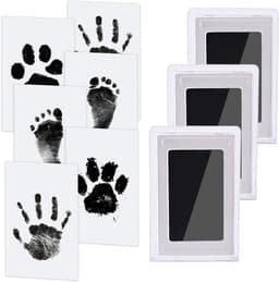 Stempelset met hand- en voetafdrukken (zonder inkt), perfect voor familiefoto's, dierbare herinneringen en geschikt voor baby's van 0-1 jaar of kleine huisdieren (inclusief 3 stempelkussens en 6 stempelkaarten). — thumbnail 1