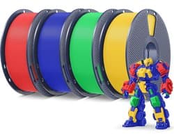 PLA Plus Filament voor 3D-printers - 4 kg - 1,75 mm - Rood, Blauw, Groen, Lichtgeel