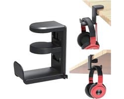 Headset houder - headset stand - Draaibare hoofdtelefoonstandaard - gamingheadsethouder - met 360 graden draaibaarheid en kabelclip