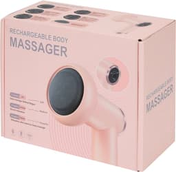 Nextron - Massagepistool 6-delig Diepe massage massage-gun Dieprollende - Massage Pistool Cellulite Massage Apparaat - Oplaadbaar en Draadloos - Roze vrouw cadeau spieren ontspannen Met 5 opzetstukken Oplaadbaar met USB-C kabel tril machine spierpijn — thumbnail 3