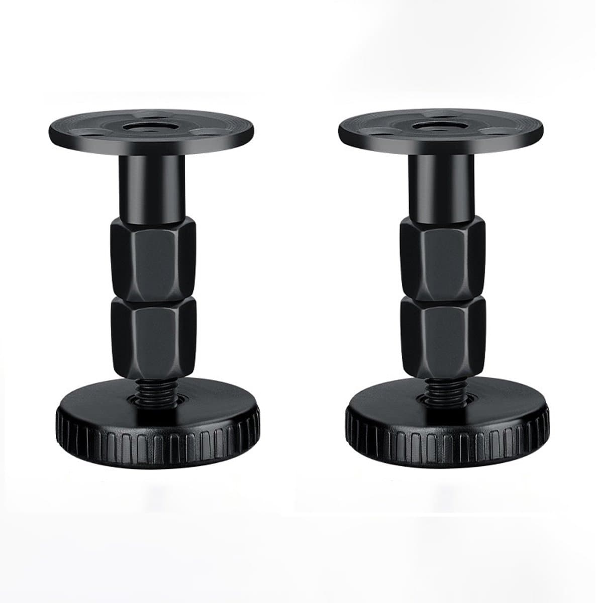 2-stuks Hoofdeinde Stabilisatoren - Hoofdbordstopper - Anti-schudhulpmiddel voor naast het bed - Verstelbaar bedframe - Inclusief lijm, schuimrubberen kussentjes en schroeven - 62-80mm - Geschikt voor bedden, kasten en banken - Zwart — afbeelding 1