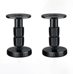 2-stuks Hoofdeinde Stabilisatoren - Hoofdbordstopper - Anti-schudhulpmiddel voor naast het bed - Verstelbaar bedframe - Inclusief lijm, schuimrubberen kussentjes en schroeven - 62-80mm - Geschikt voor bedden, kasten en banken - Zwart — thumbnail 1