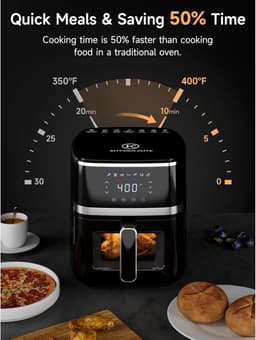 Compacte 7-in-1 Multifunctionele Airfryer Oven met Digitaal Display en Kijkvenster — thumbnail 3