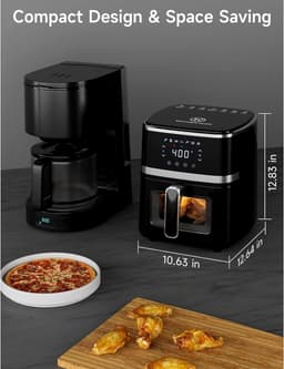 Compacte 7-in-1 Multifunctionele Airfryer Oven met Digitaal Display en Kijkvenster — thumbnail 2