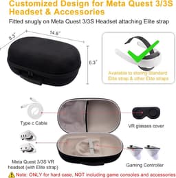 Draagtas voor Meta Quest 3 VR Headset en Gaming Controller - Waterdichte en Schokbestendige Hard Case met Opbergruimte — thumbnail 5