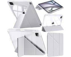 Transparante Hoes voor iPad Air 11 (2024) en iPad Pro 11 Inch - 6-in-1 Standdekking met Automatische Wekken/Slaapfunctie