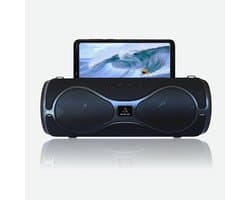 Moderne Bluetooth 5.0 luidspreker met LED verlichting, zwart - Draagbare luidspreker voor smartphones, tablets en laptops