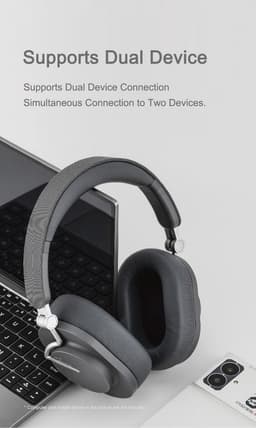 Draadloze ANC Hoofdtelefoon - Lichtgewicht Opvouwbare Hi-Fi Hoofdtelefoon met Bluetooth 5.4 — thumbnail 5