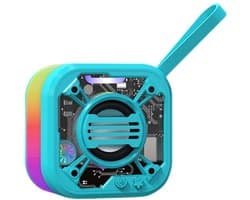 RadiGlow RGB Bluetooth Speaker – Mini Speaker met Radiator Design – 5W Geluid – RGB Licht – Bluetooth 5.4 – TWS & TF-kaart – Type-C Blauw