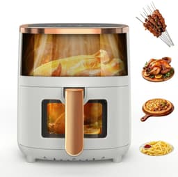 Lunekiss multifunctionele luchtfriteuse 6L – 1800W – digitaal display – kijkvenster – 8 programma’s – airfryer — thumbnail 2