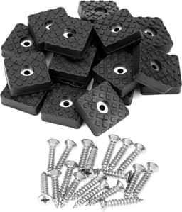 Set Van 18 Vierkante Rubberen Voetjes - Met Schroefbevestiging - Antislip Rubberen Demping - Inclusief Schroeven - Voor Meubels en Vloeren - Zwart — thumbnail 2