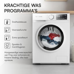 Heinner HWM-M914IVNA+++ Slanke Wasmachine 9 kg - 15 Wasprogramma’s - Stoomprogramma - Inverter - LED Display - 1400 tpm - Energieklasse A – Wit – 5 Jaar Garantie — thumbnail 9