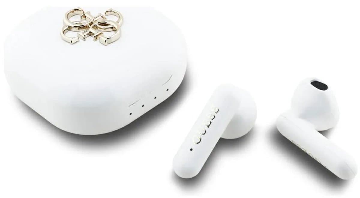 Guess Bluetooth Earbuds - TWS - 4G Metal Logo - Wit — afbeelding 1