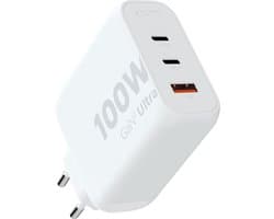 Xtorm 100W GAN2 Ultra Oplader - 3-Poorten USB C Adapter met USB-C / USB-A - Charger - Krachtige Snellader voor Smartphone, Tablet & Laptop - Gerecycled ABS Materiaal - Wit