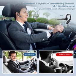 GELLDG Draadloze Headset - Bluetooth-headset met microfoon - Met Microfoon Bluetooth Headset Draadloos - Met Noise Canceling Handsfree Bellen - Bluetooth6.1 — thumbnail 3