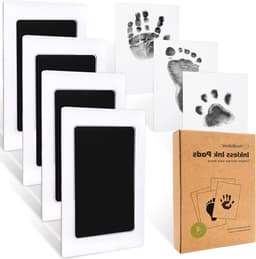 Allecta - Inktloze Stempelkit voor Baby's - Voetafdruk en Handafdruk - Poot Stempelafdruk - Pasgeboren Baby's - Zwart. — thumbnail 1