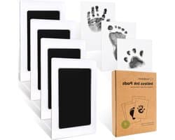 Allecta - Inktloze Stempelkit voor Baby's - Voetafdruk en Handafdruk - Poot Stempelafdruk - Pasgeboren Baby's - Zwart.