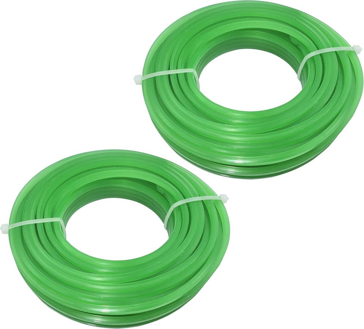 Set van 2 vervangende vierkante draadsporen voor grasmaaiers - 3mm x 10m - nylon koord - groen — afbeelding 1