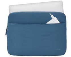 Coverzs Luxe Laptop Sleeve 15,6 inch Blauw - Waterafstotend - Extra Vak - Schokbestendige Hoes voor Laptop & MacBook