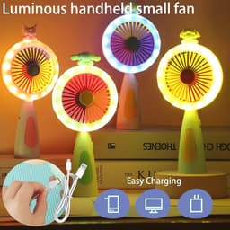 Draagbare Mini Ventilator met Licht - Oplaadbare Handventilator voor Thuis, Kantoor en Buiten — thumbnail 5