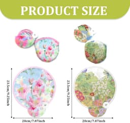 Ronde opvouwbare ventilator set - 2 stuks, handwaaier met bloemenpatronen voor zomer en bruiloften — thumbnail 5