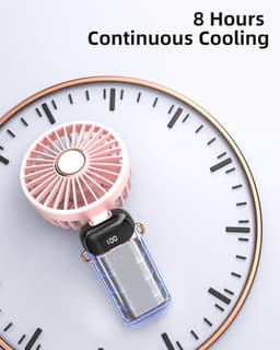 Draagbare Ventilator met Digital Display - Oplaadbare Mini Ventilator met 5 Snelheden en 90° Verstelbaarheid voor Buiten en Binnen — thumbnail 3