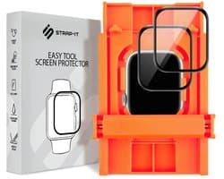 Strap-it 2-pack Screenprotector met Easy Tool screen protector display bescherming – geschikt voor Apple Watch Series 7 / 8 / 9 (45mm)