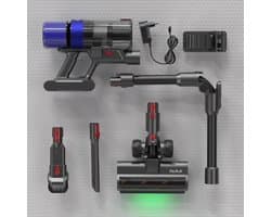 Lautux-Clenza Pro -Draadloze accu-stofzuiger 36 kPa, 3 zuigstanden, 70 min accuduur, HEPA-filter, turboborstel voor dierenharen, LED-display, wandhouder