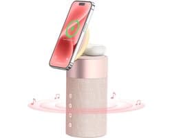Draadloze Bluetooth Speaker met Nachtlampje en 2-in-1 Oplader