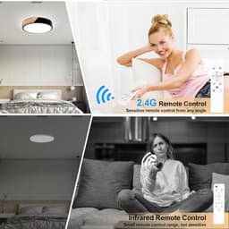 Moderne Ronde Zwarte Led Plafondlamp met Afstandsbediening en Dimfunctie — thumbnail 4