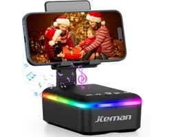 Multifunctionele Telefoonstandaard met Bluetooth Speaker, LED-Verlichting en Lanyard - Origineel Tech Cadeau