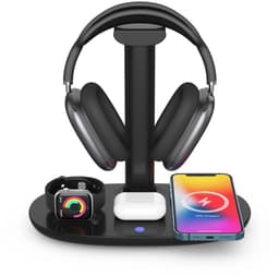 Hoofdtelefoonstandaard met draadloos opladen, gaming hoofdtelefoonstandaard, hoofdtelefoonhouder, hoofdtelefoonhouder met draadloos opladen (zwart) — thumbnail 2