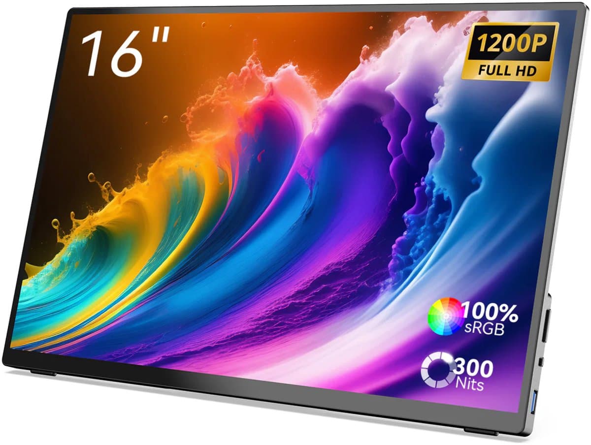 MINIX SF16T 16” Portable Monitor - Touchscreen - IPS Beeldscherm - Inclusief Beschermhoes - Full HD - sRGB - HDMI - Zwart — afbeelding 1