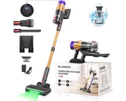 BLOSSOM Steelstofzuiger V18 - 550W/50Kpa - Kruimeldief - Steelstofzuiger Draadloos - Kruimeldief - Hepa - LED-Display - Drie modi - Goud