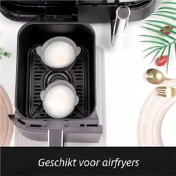 4-delige muffinvorm - Siliconen bakvorm voor airfryer - Gemakkelijk schoon te maken eierkokervorm - Grijs — thumbnail 4