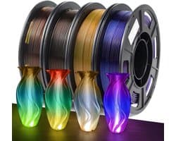 3D Printer Filament PETG Set Regenboogkleuren 1.75mm Spoel 4x250g