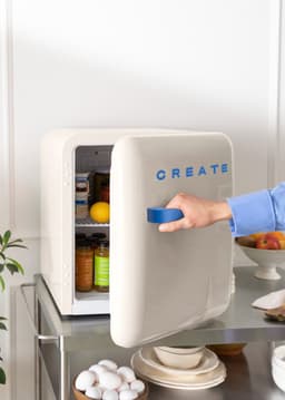 CREATE - Koelkast in retrostijl - Gebroken wit - Handvat Kobaltblauw - FRIDGE RETRO 48L — thumbnail 5