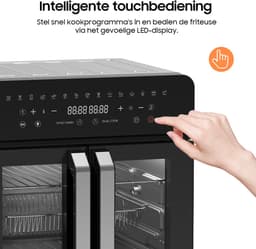 Dewelling AFTO-2301DT - 23L XXL Two Zone Airfryer met verwijderbare tussenschot - 2200W Heteluchtfriteuse met Franse Deuren - 12 accessoires - 15 programma's — thumbnail 3