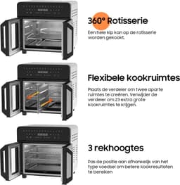Dewelling AFTO-2301DT - 23L XXL Two Zone Airfryer met verwijderbare tussenschot - 2200W Heteluchtfriteuse met Franse Deuren - 12 accessoires - 15 programma's — thumbnail 6