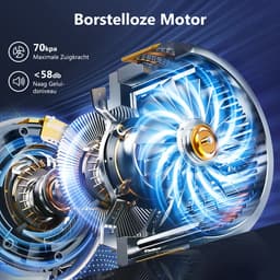 Elekiatech Steelstofzuiger - Steelstofzuiger Draadloos - Met 2 Accu’s - 70000Pa - 3 Standen Zuigkracht - LED-Display - 2200 mAh Accu - 20–70 Min Werktijd - 1,8L - Met Meubelborstel - Voor Tapijt, Harde Vloeren en Dierenharen - Rood — thumbnail 5