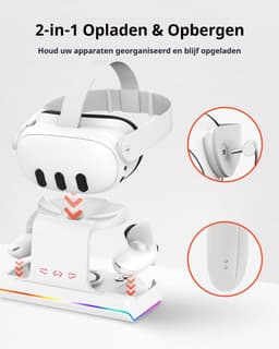 Gloovon® - VR Oplaadstation - VR Console Standaard - RGB-verlichting - Oplaadstandaard Controller Oplader - Oculus Quest 3 Accessoires - Geschikt voor Meta Quest 3 — thumbnail 3
