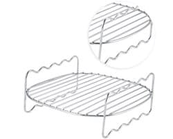 Stapelbox voor Cosori Air Fryer Ninja Air Fryer Dual 304 roestvrij zilverkleurig vervangend barbecue-rek met dubbele laag spiesjes en bakplaat voor Philips Air Fryer — afbeelding 1