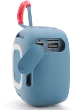 Draadloze luidspreker - Audioluidspreker - 9×9×5,3 cm - Draagbaar - Bluetooth mini-luidspreker - Compatibel met smartphones/tablets/tv's - Type-C opladen - 5W uitgangsvermogen - Ideaal voor zwembadfeestjes, strand, kamperen en reizen - Blauw — thumbnail 3