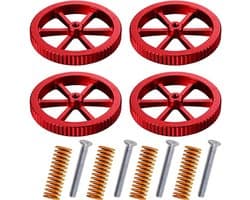 4x Gelegeerd Stalen Bed Nivelleringswielen en Veren voor 3D-Printers