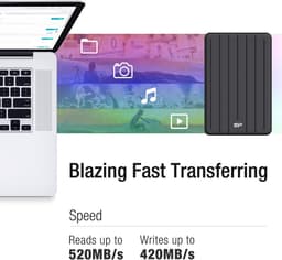 Robuuste Externe Draagbare SSD 256 GB - Supersnel USB 3.1 Gen 2 Type-C met Schokbestendige Behuizing — thumbnail 4