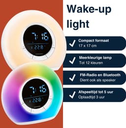 Grundig Wake-Up Light Wekker – Digitale Wekker met Radio en Bluetooth – Lichtwekker met LED-Display – Wake up Light - Wit — thumbnail 2