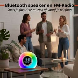 Grundig Wake-Up Light Wekker – Digitale Wekker met Radio en Bluetooth – Lichtwekker met LED-Display – Wake up Light - Wit — thumbnail 3